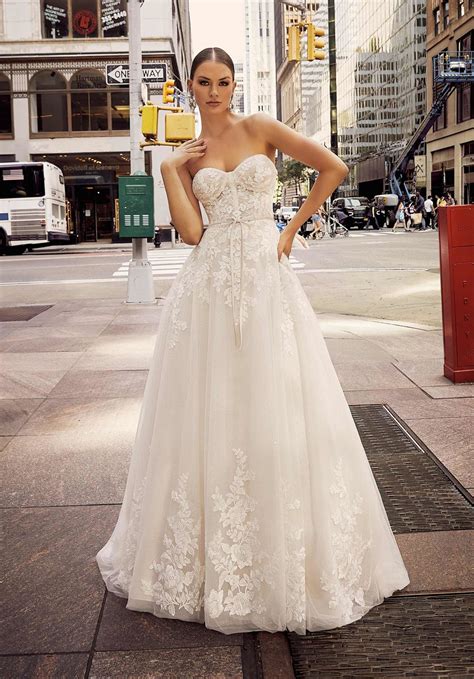 Mori Lee 15019 Janie Ruched Bodice Strapless Sweetheart Bridal Dress