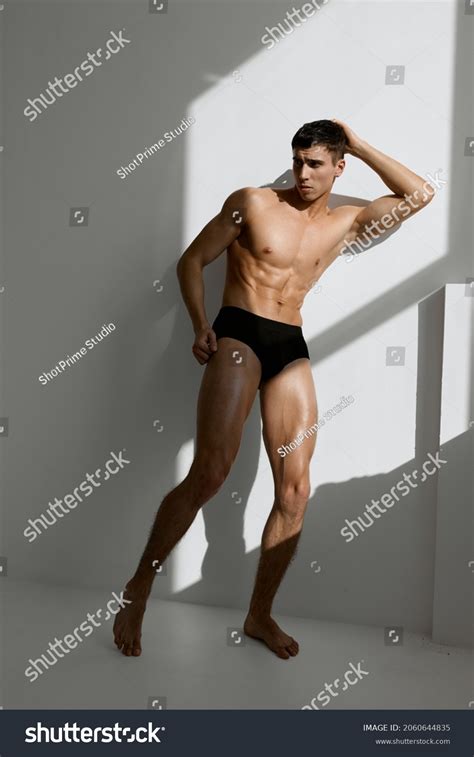Man Naked Muscular Body Black Panties Stock Photo Shutterstock