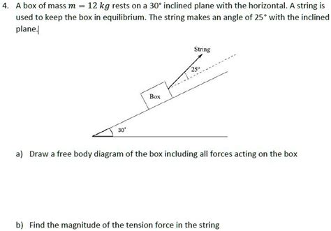 Solved A Box Of Mass M Kg Rests On A Inclined Plane With The