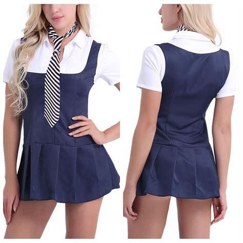 Womens Plus Lingerie School Girl Uniform Cosplay Costume Student Dress Nightwear EBay