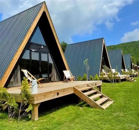 Casa Modular Prefabricada Con Techo Triangular Port Til Casas De Villa