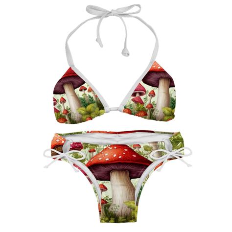 Mushroom Detachable Sponge Adjustable Strap Bikini Set Two Pack For Versatile Swim Suit Looks