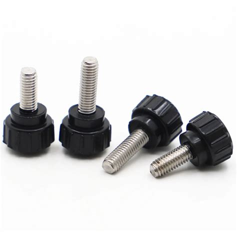 Round Head Handle Hand Screw Round Knurled Rubber Thumb Screw Plastic