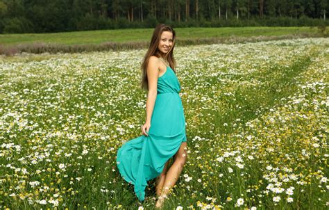 Wallpaper Long Hair Field Nature Model Brunette Countryside Gorgeous Posing For Mobile