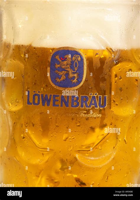 Lowenbrau beer at the Oktoberfest, Munich (Munchen / Muenchen), Bavaria ...
