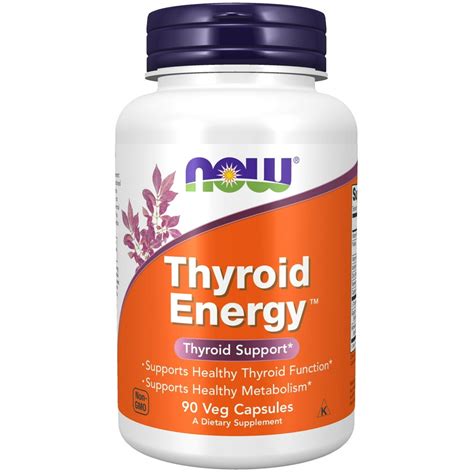 NOW Supplements, Thyroid Energy™, Iodine and Tyrosine plus Selenium ...