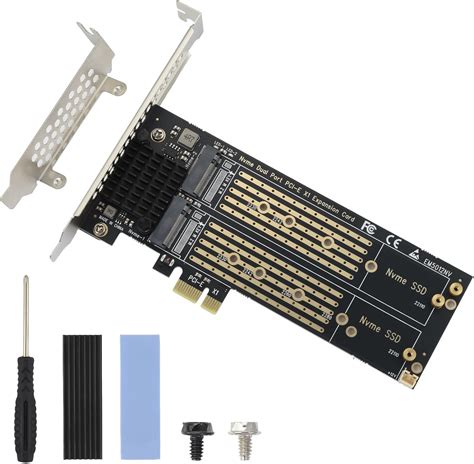 Amazon ELUTENG Dual M 2 NVMe To PCIe Adapter With Heat Sink PCIE M