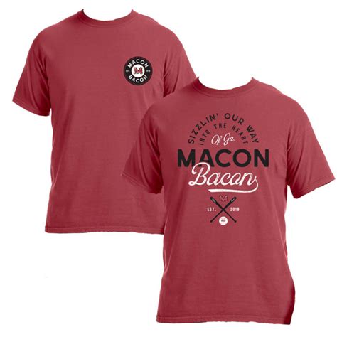 Macon Bacon Primary Logo T Shirt Heather Grey Macon Bacon Baseball