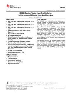 LM3886 Overture™ Audio Power Amplifier Series High / lm3886
