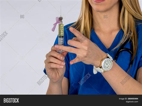 Gorgeous Blonde Nurse Image Photo Free Trial Bigstock