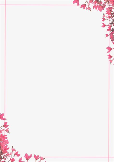 Printable Pretty In Pink Floral Flower Page Border And Page Corner