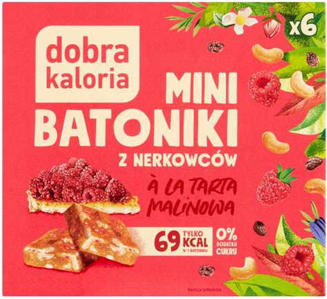 DOBRA KALORIA MINI BATONIKI BATONY A LA TARTA MALINOWA Bez CUKRU