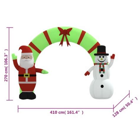 Vidaxl Christmas Inflatable Santa And Snowman Arch Gate Led 106 3 161 4