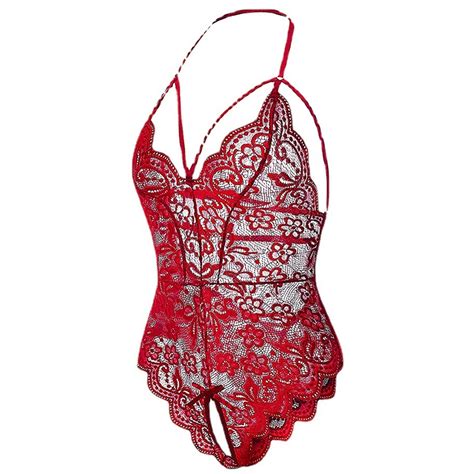 Jual Lingerie Sexy Open Crotch One Piece Seksi Underwear Lace Transparant Baju Tidur Dewasa