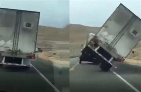 Video Las R Fagas De Viento En Chubut Volcaron Un Cami N En Plena Ruta