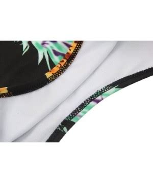 Women S Tropical Pineapple Floral Printed High Waisted Bikini Set With Padding Yellow