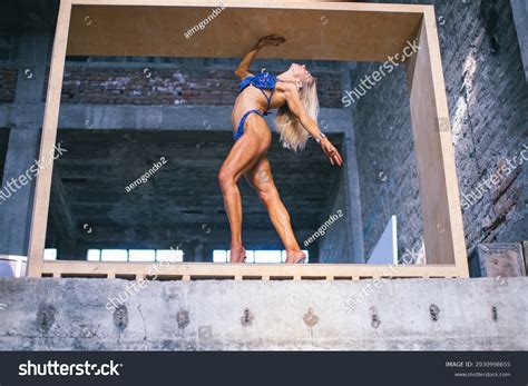 Sexy Fitness Model Posing Bikini Wooden Stock Photo 2030998655 Shutterstock