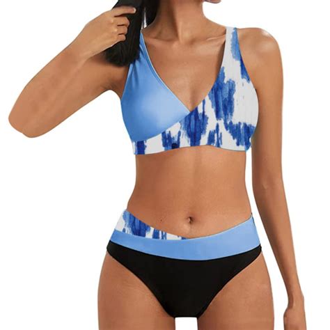 ZHAGHMIN High Waist Two Pieces Women S Swimsuit Bikini Set Tie Dye