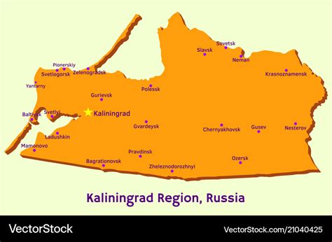 Map of kaliningrad region russia Royalty Free Vector Image