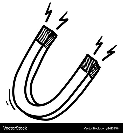 Doodle sketch style of hand drawn magnet icon Vector Image