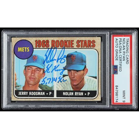 Nolan Ryan Signed 1968 Topps 177 Rookie Stars Jerry Koosman Nolan