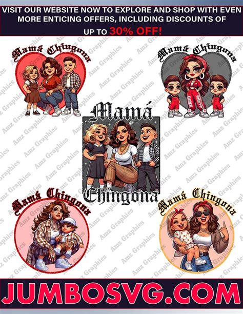 Mama Chingona Chicana Cartoon Mom Png Bundle Chibi Style Latina Mother S Day Png Gift For