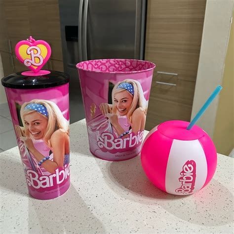 Barbie Other Barbie The Movie 3 Combo Tin Bucket Cup With Locket And Beach Ball Cup Poshmark