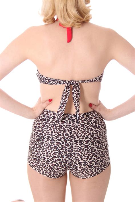 Toni Leopard Leo Pin Up Button S Retro Bikini Suicide Glam