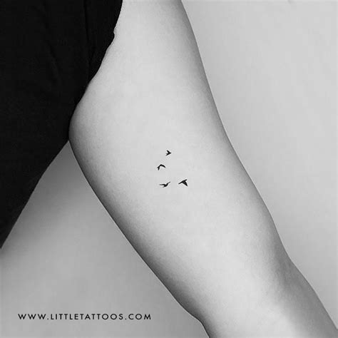 Small Flying Birds Temporary Tattoo Set Of 3 Bird Tattoos For Women