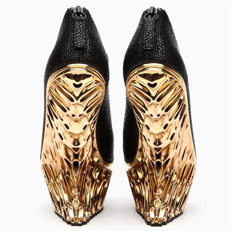 Francis Bitonti Generates Gold Plated D Printed Shoes For United Nude