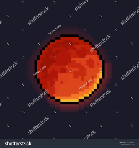 Pixel Art Cartoon Blood Moon Glowing Stock Vector (Royalty Free) 1819974740 | Shutterstock