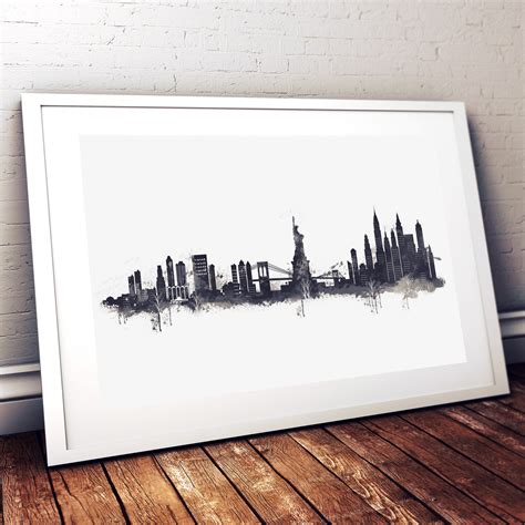 New York City Skyline Cityscape Watercolour Abstract Art Print