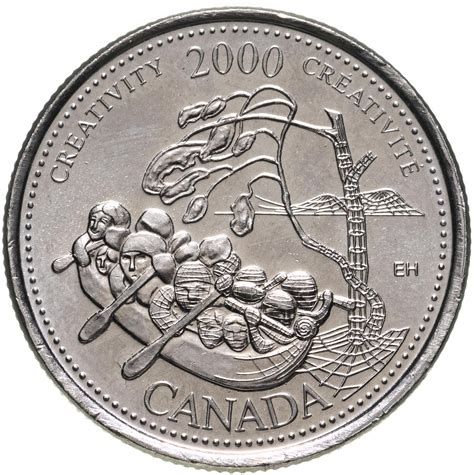 Монета Канада 25 центов (cents) 2000 "Миллениум- Креативность ...