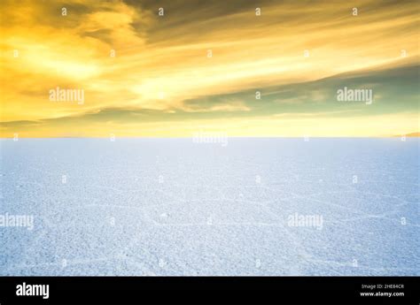 View Of The Amazing Salar De Uyuni Salt Flats In Bolivia Stock Photo