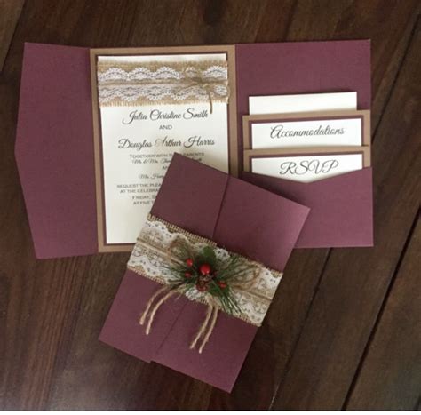 Classic Maroon Wedding Invitation