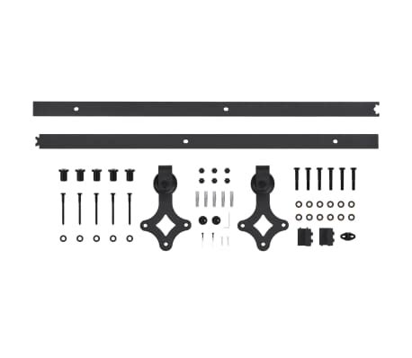 vidaXL Kit de ferragens para porta deslizante SKIEN 183 cm aço preto