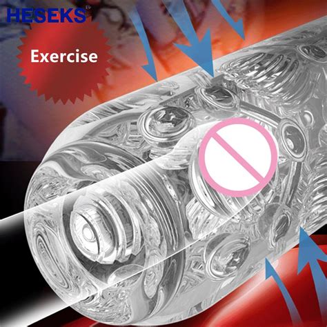 Aircraft Cup Male Masturbators Masturbation Device Soft Clear Pocket Pussy Penis Sleeve Training