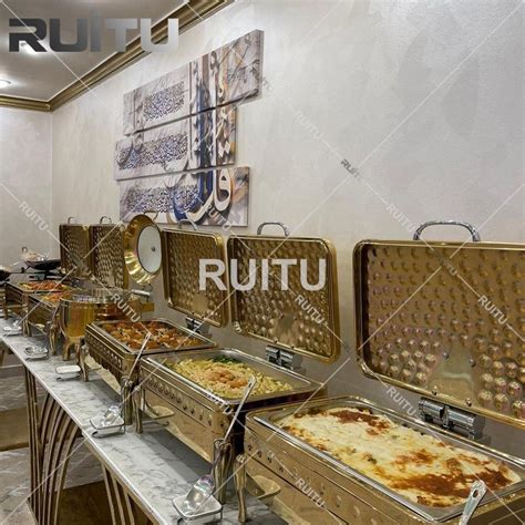 Arabic Restaurant Hot Pot Equipment Manual Decorative Hand Made Chaffing Dishes Stainless Steel