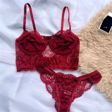 Conjunto Meia Ta A Sem Bojo Aro E Calcinha De Renda Lingerie Feminina Nunca Usado