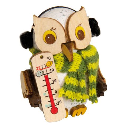 MINI Eule Mini Eule Schneeeule Mit Thermometer 7cm Kuhnert Meinewebsite