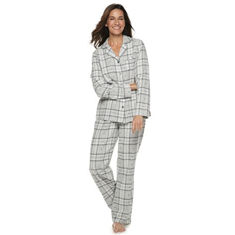 Petite Croft & Barrow® Flannel Shirt & Pants Pajama Set | Flannel women, Womens flannel pajamas ...