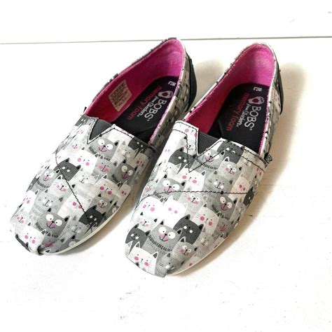 Skechers Bobs For Cats Slip On Flats Cat Print Depop