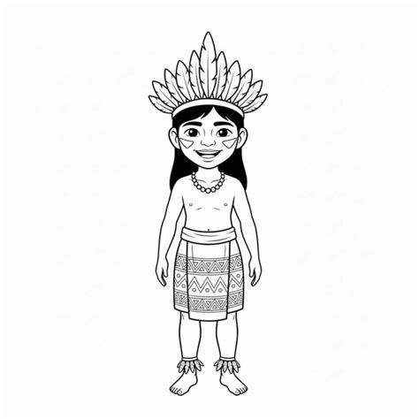 Desenho De Um Indigena - Desenhos de Indígenas para Imprimir e Colorir
