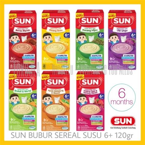 Jual SUN Bubur Sereal Susu 6 Box 120gr 8 Varian Rasa Shopee Indonesia