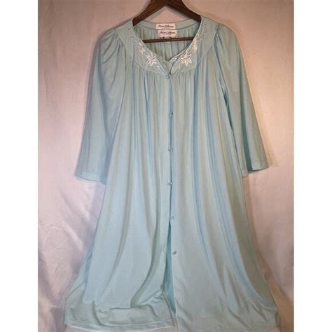 Miss Elaine Intimates Sleepwear Vintage Lingerie Miss Elaine Gown Button Front Robe Lt
