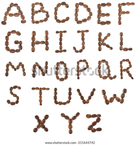 Coffee Bean Alphabet On White Background Stock Photo Edit Now 215643742