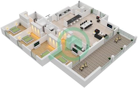 Floor Plans For Type Unit 1 509 4 Bedroom Apartments In La Voile