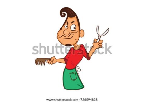 Funny Barber Character Vector Illustration Isolated Stock Vector ...