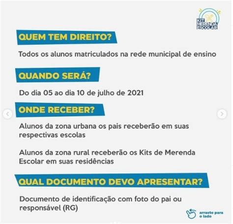 Alunos da rede municipal de ensino receberão Kit Merenda Escolar