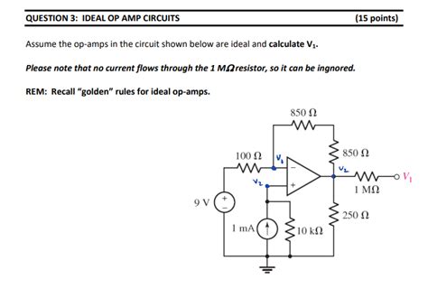 Solved Question Ideal Op Circuits Points Assume Chegg